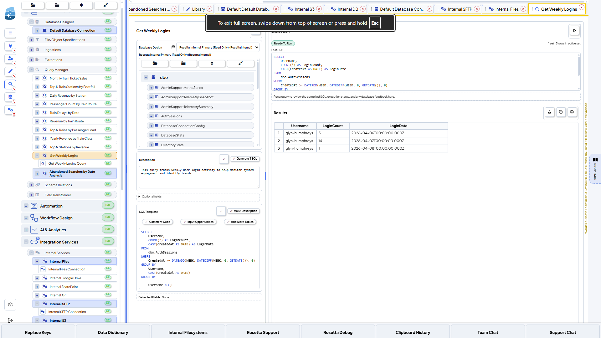 Validate and review live operational data natively in context.
